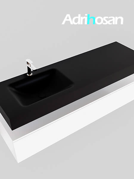 muebles de baño con lavabo de solid surface negro
