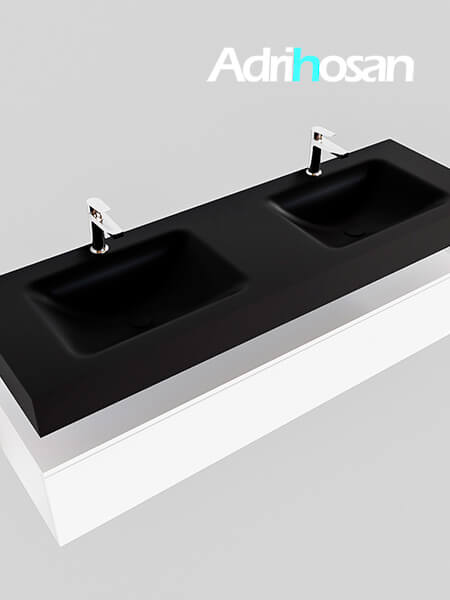 muebles de baño con lavabo de solid surface negro