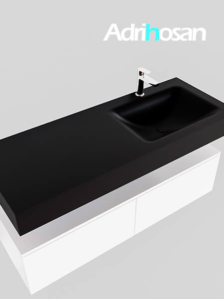 muebles de baño con lavabo de solid surface negro