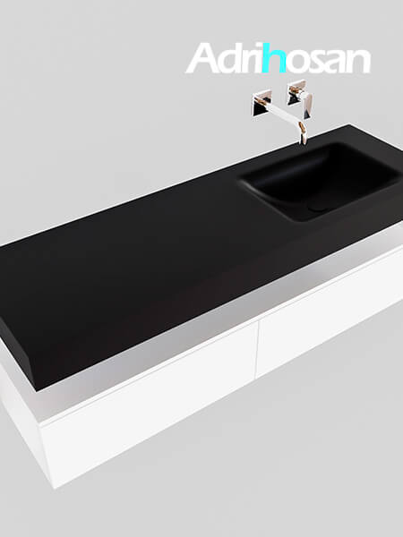 muebles de baño con lavabo de solid surface negro