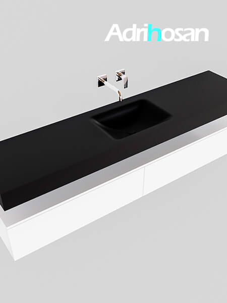muebles de baño con lavabo de solid surface negro
