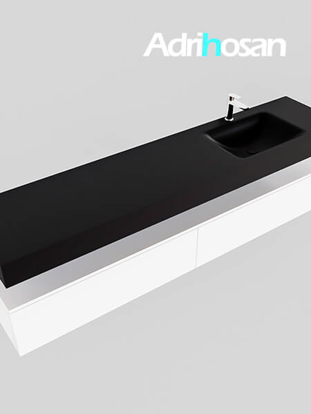 muebles de baño con lavabo de solid surface negro