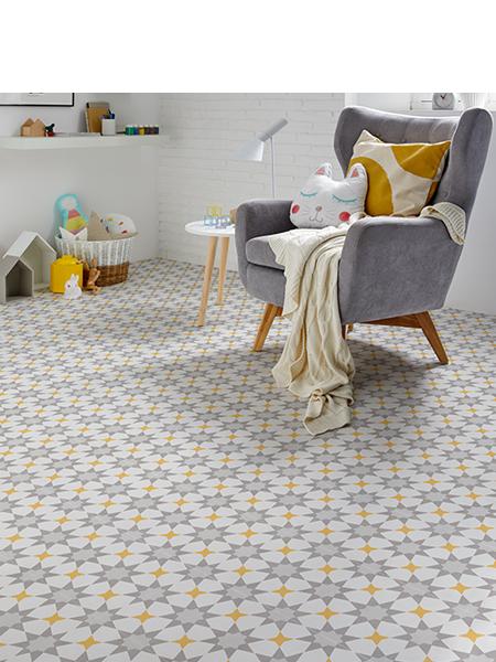 Baldosa hidráulica mecánica varo 20x20x1.4 cm cemento pigmentado.