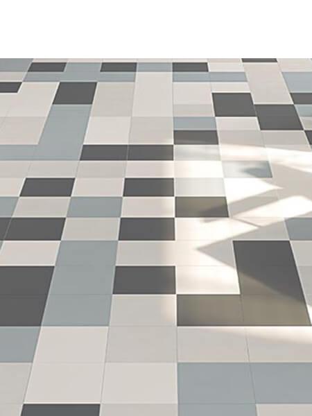 Pavimento porcelánico Alameda-R Nácar 20x20 cm. Una serie de azulejos efecto hidráulico.