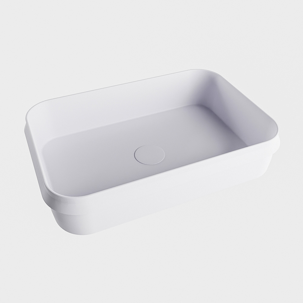 Adrihosan ARVO lavabo solid surface 55cm color gris claro / gris claro 2 lavabo sobre mueble de solid surface en colores