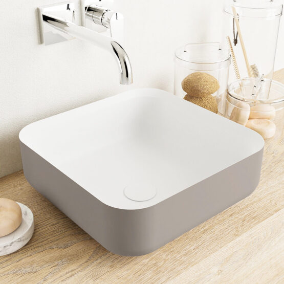 lavabo solid surface de diseño en colores pastel