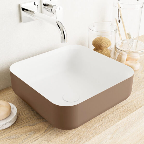 lavabo solid surface de diseño en colores pastel