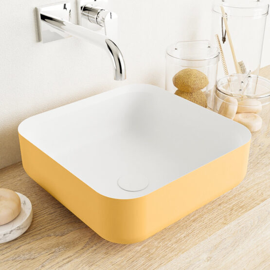 lavabo solid surface de diseño en colores pastel