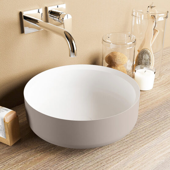 lavabo solid surface de diseño en colores pastel