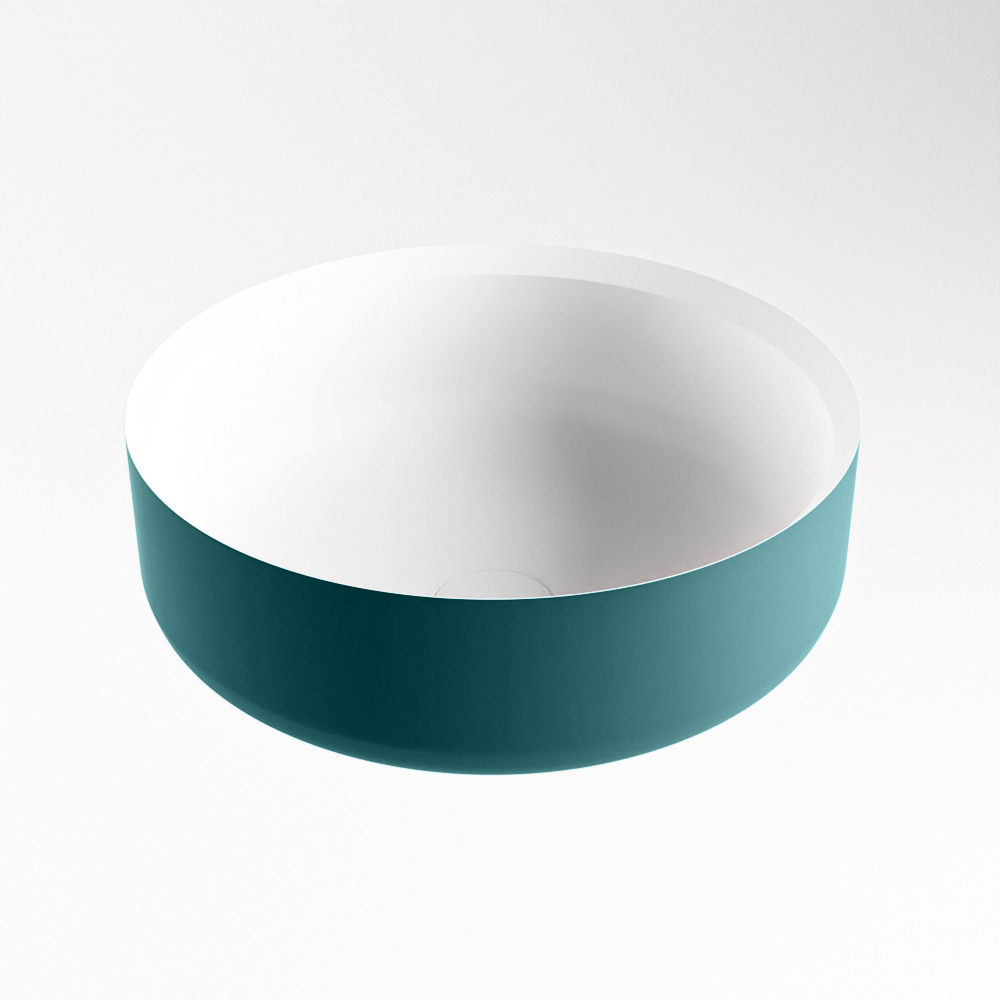 Adrihosan COSS lavabo solid surface 36cm color azul verdoso / blanco 2 lavabo fabricado con solid surface en colores