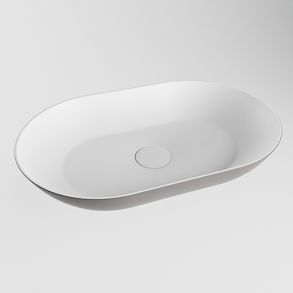Adrihosan ONNI lavabo solid surface 55cm color gris oscuro / blanco 2 lavabo solid surface de diseño en colores pastel