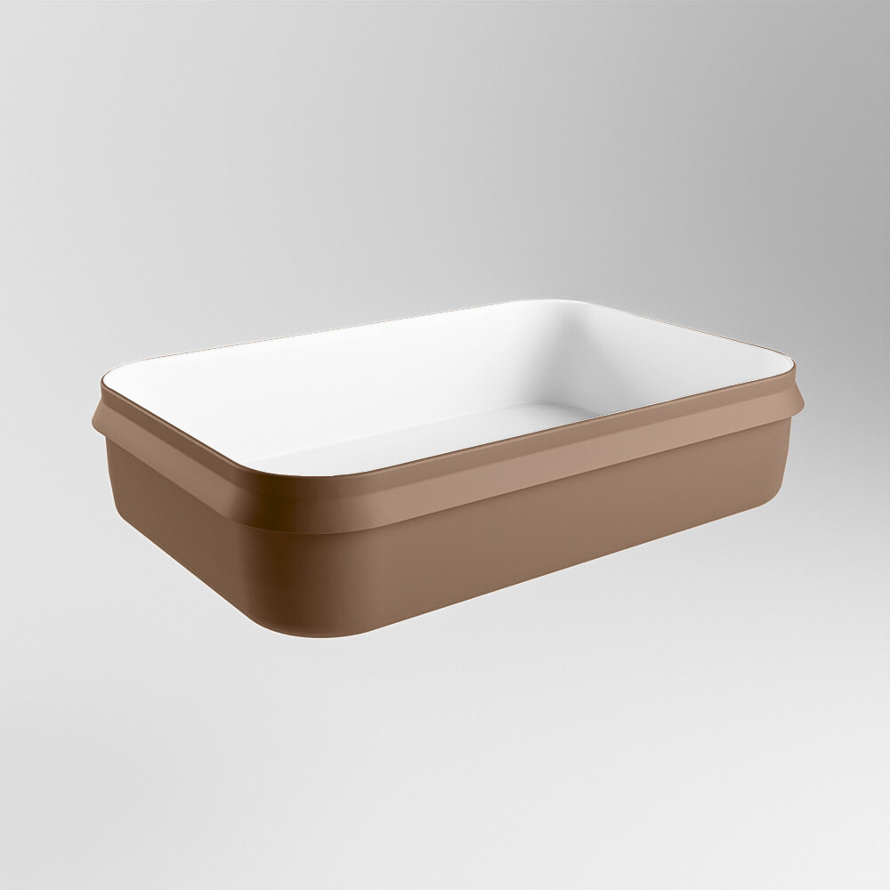 Adrihosan ARVO lavabo solid surface 55cm color barro / blanco 3 lavabos de baño de colores solid surface