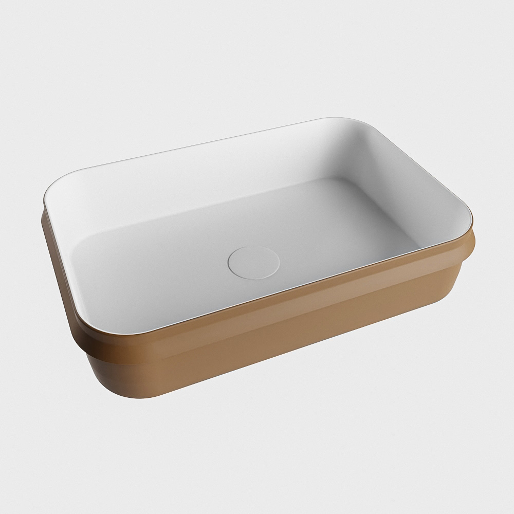 Adrihosan ARVO lavabo solid surface 55cm color barro / blanco 2 lavabos de baño de colores solid surface