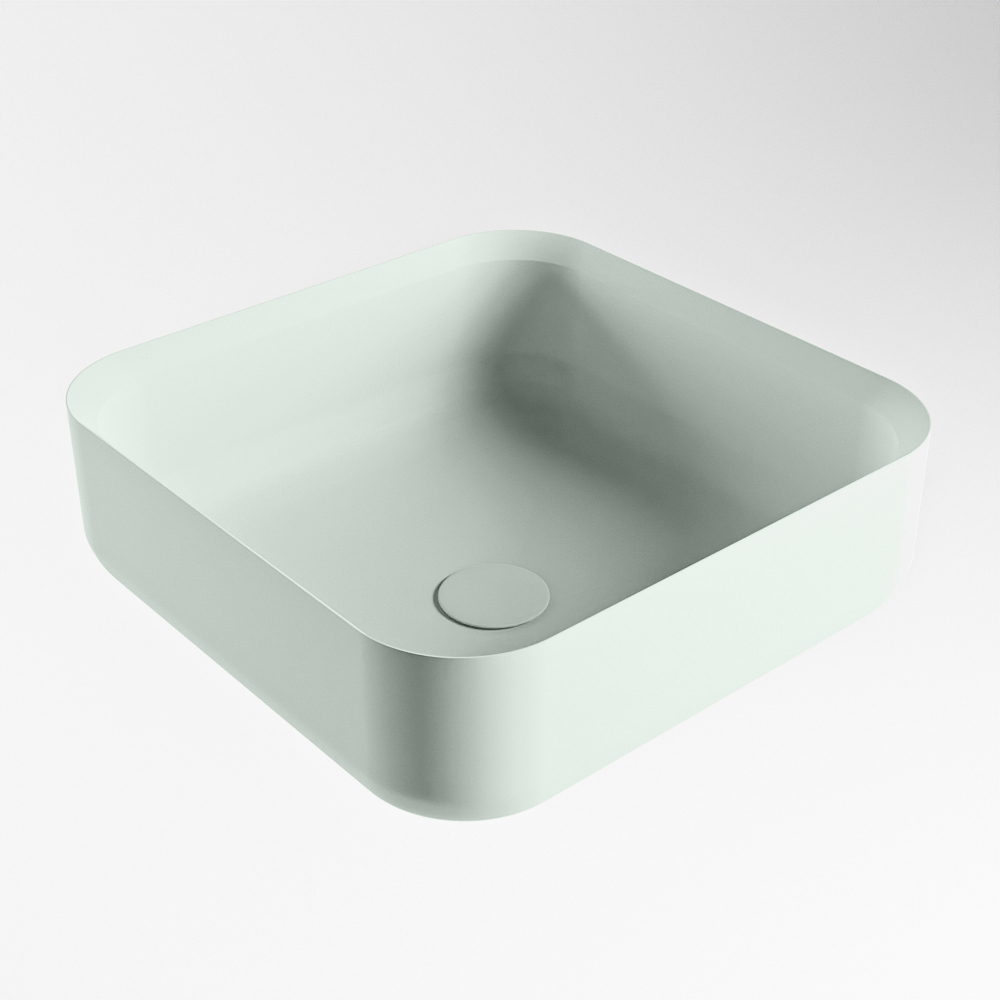 Adrihosan BINX lavabo solid surface 36cm color verde claro / verde claro 3 lavabo solid surface de diseño en colores pastel