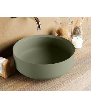 opbouwkom coss 1 0010 8157513227268 | Adrihosan COSS lavabo solid surface 36cm color Verde army / Verde army