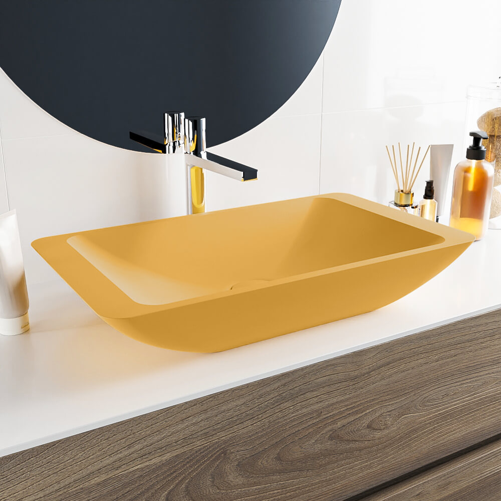 Lavabo Solid Surface TOPI 60cm color ocre 1 Lavabos solid surface Adrihosan