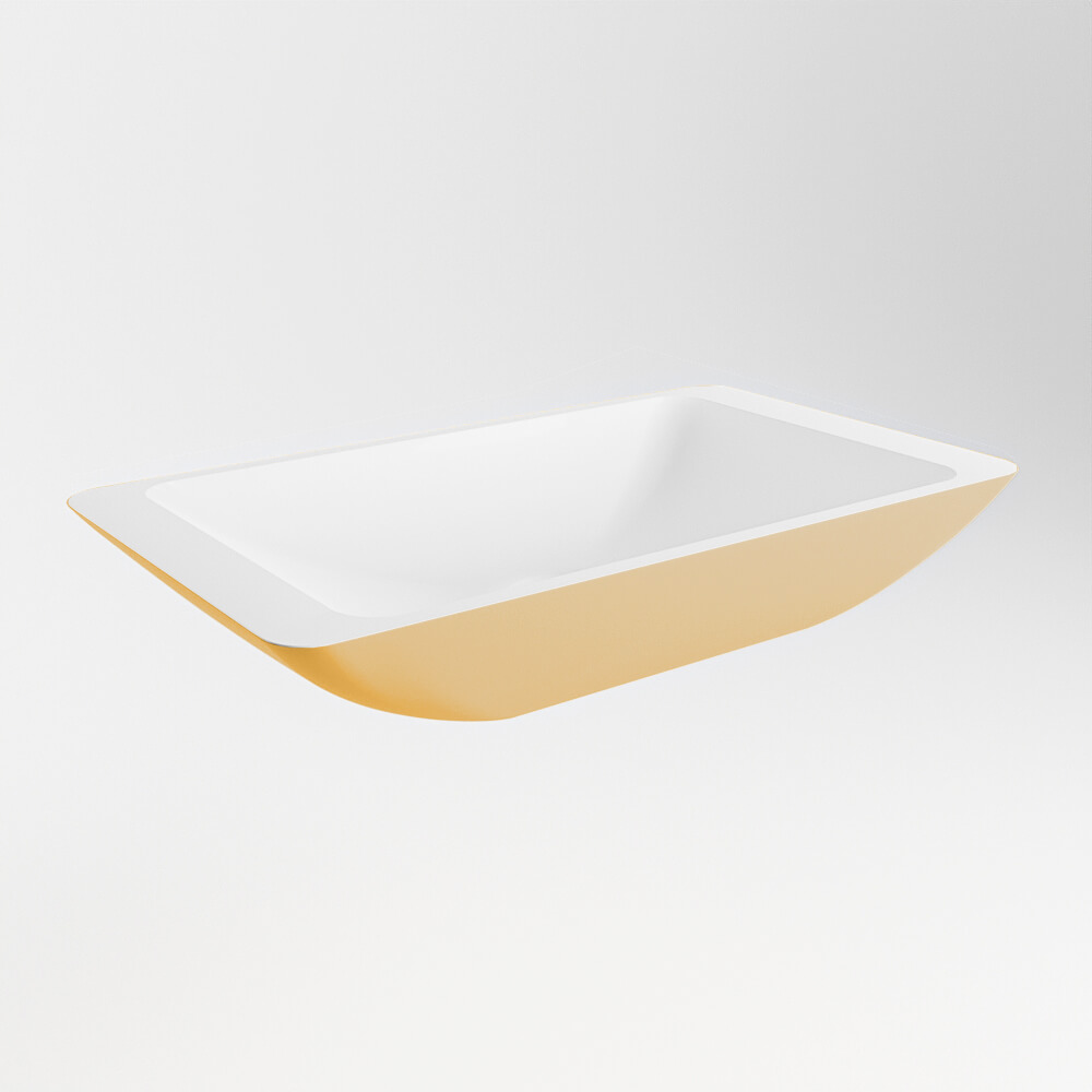 Lavabo Solid Surface TOPI 60cm color ocre-blanco 3 Lavabos solid surface Adrihosan