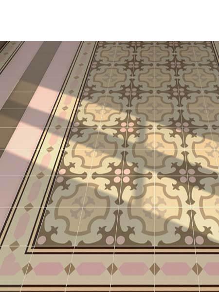 Pavimento imitación hidráulico Roura-3 20x20 cm. Diseños del pasado con tecnología del presente, azulejo para paredes y suelos.