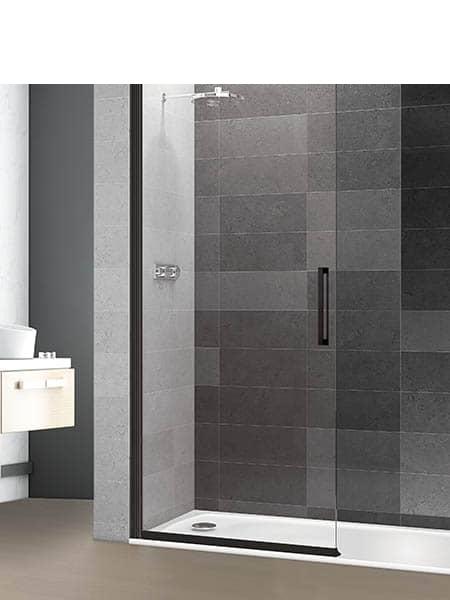 Mampara de ducha vaivén Prisma Sport perfil negro antical