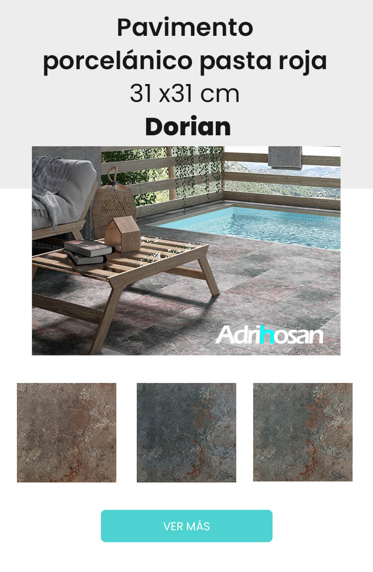 Pavimento porcelánico exterior pasta roja Dorian
