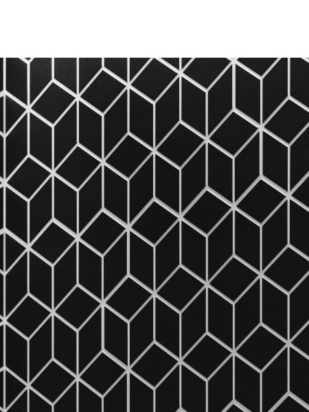 Pavimento hexagonal porcelánico Rhombus Black 26,5 x 51 cm.