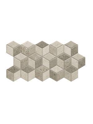Pavimento hexagonal porcelánico Rhombus Stone Grey 26,5 x 51 cm.