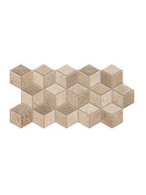 Pavimento hexagonal porcelánico Rhombus Stone Taupe 26,5 x 51 cm.
