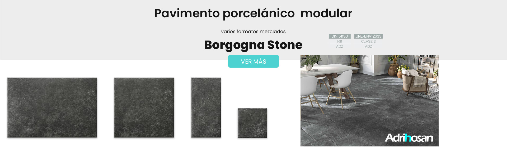 Azulejo modular porcelánico Borgogna Stone Soft Adrihosan