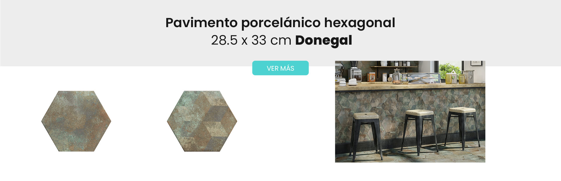 Pavimento hexagonal porcelánico Donegal Realonda.