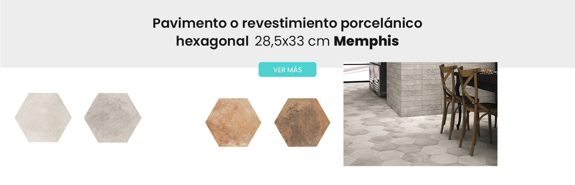 pavimento porcelánico hexagonal Memphis 28.5x33 cm Realonda