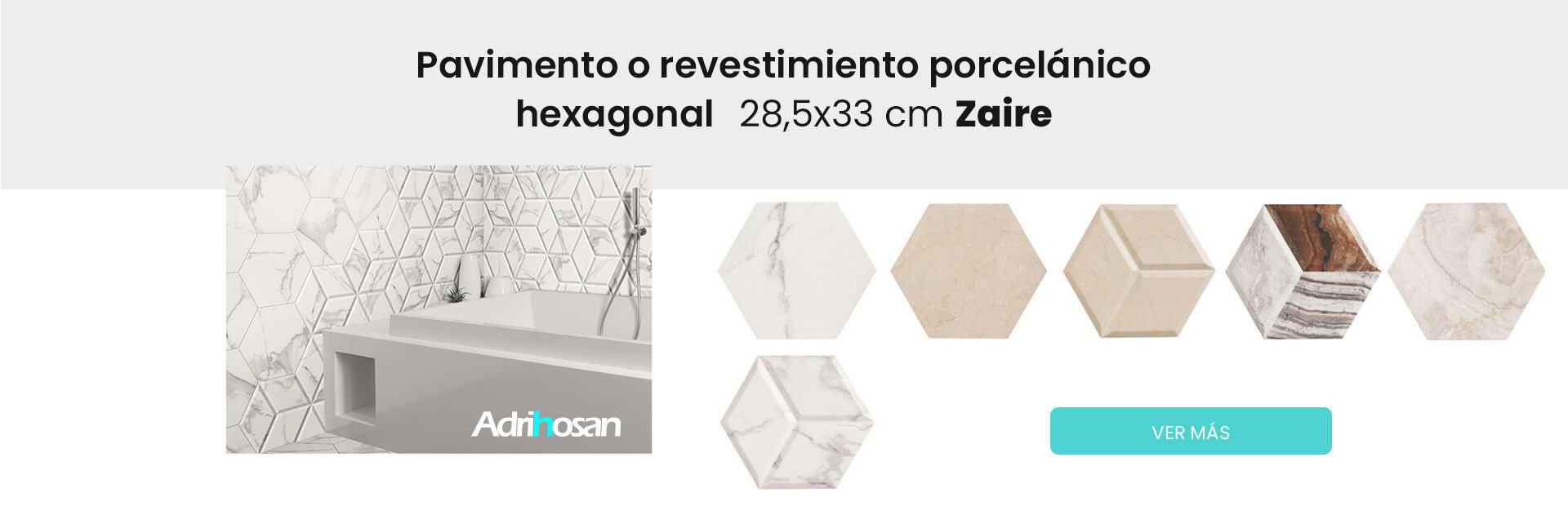 Pavimento porcelánico hexagonal Zaire Realonda