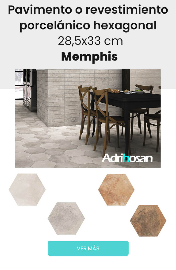 Revestimiento porcelánico hexagonal Memphis de Realonda