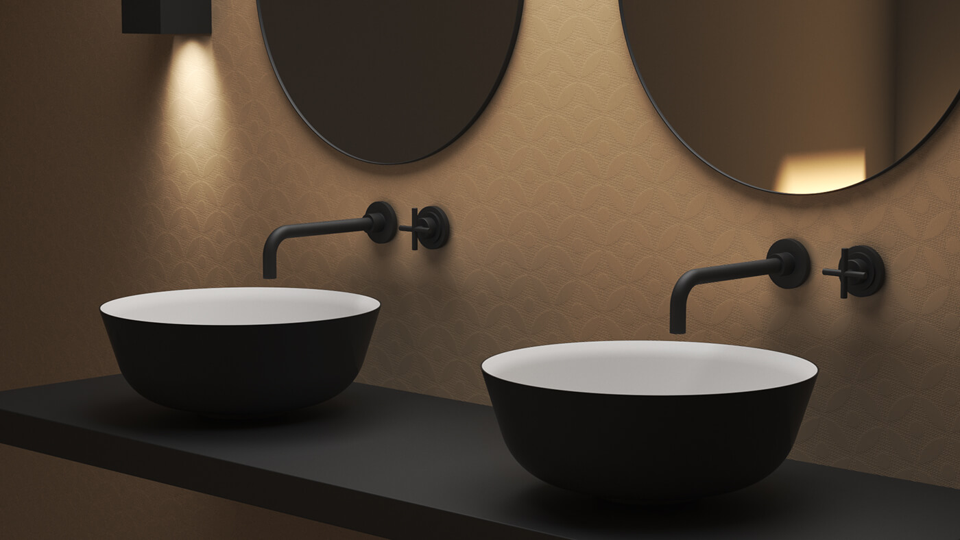 Lavabo Solid Surface tipo bol Orbed Lavabo solid surface tipo bol Orbed