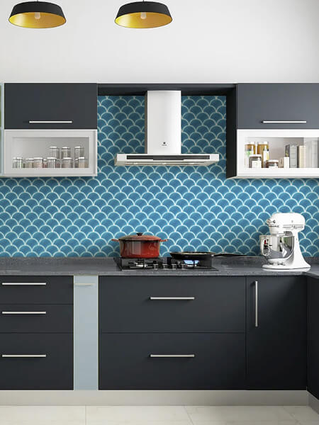 Compra azulejo porcelánico enmallado Scale Aquamarine 29,5 x 30,2 cm tesela de 9,2 x 8,5 cm.