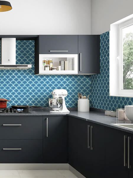 Compra azulejo porcelánico enmallado Scale Aquamarine 29,5 x 30,2 cm tesela de 9,2 x 8,5 cm.