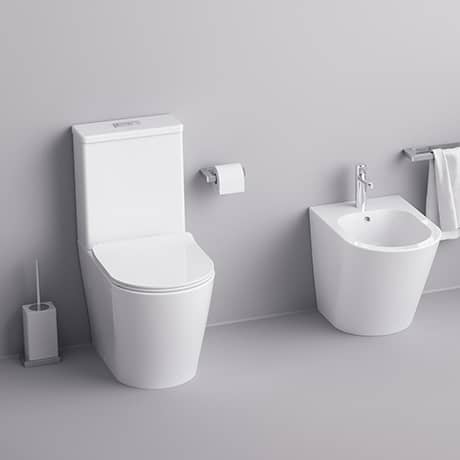 Inodoro a suelo Adrihosan Bolonia blanco brillo sistema Rimless.