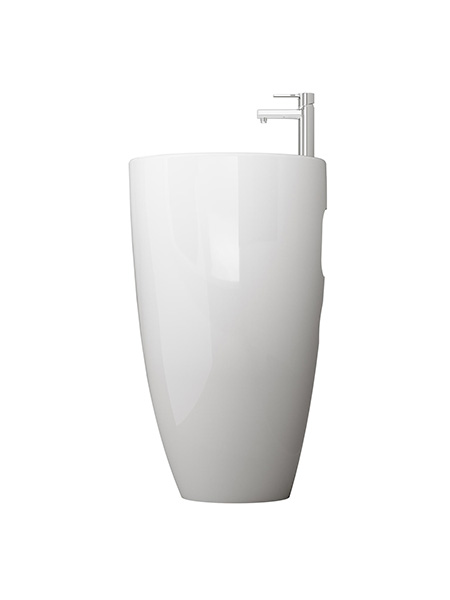 Lavabo de pie cerámico redondo Bolonia 48.5 x 48.5 x 82.5 cm blanco 6 Lavabo de pie cerámico redondo Bolonia 48.5 x 48.5 x 82.5 cm blanco brillo