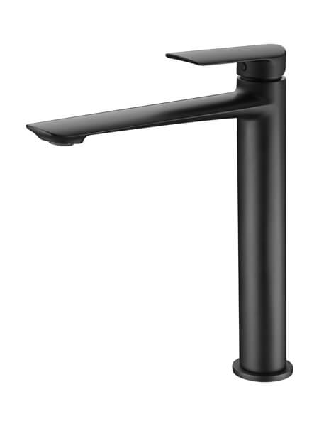 Grifo lavabo alto Ural monomando negro mate. 2 Grifo lavabo Ural grifo negro mate.