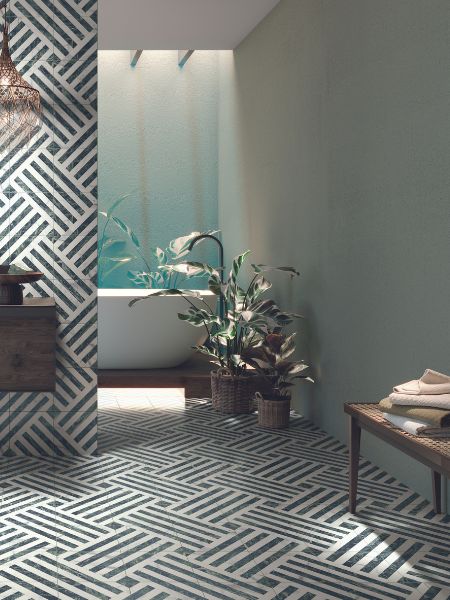 Pavimento porcelánico Gatsby Emerald 44X44 cm (1,37 m2/cj) 3 Suelo imitación mármol Gatsby Emerald 44x44 cm