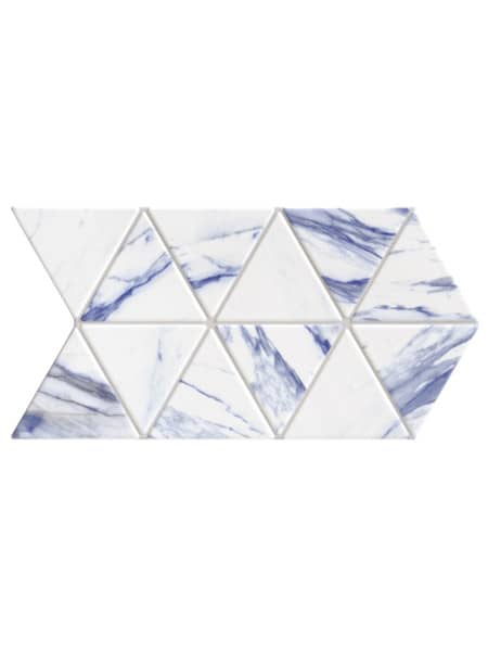 Azulejo triangular en tonos vibrantes y modernos, perfecto para crear diseños únicos en tu hogar.