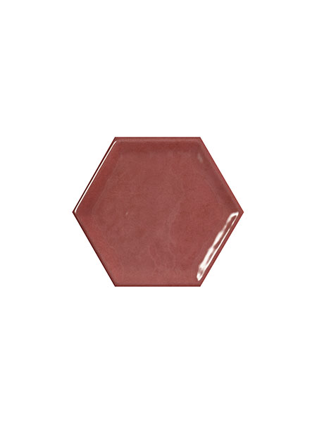 Descubre el azulejo hexagonal Ledi Bordeaux