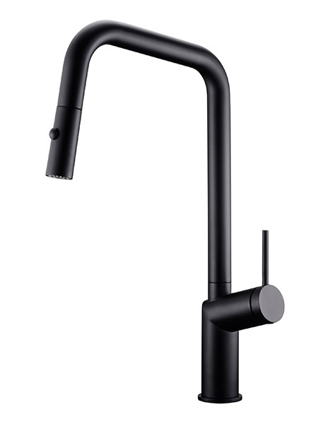 Grifo de cocina extraíble Bonn Negro Mate con PVD. 2 Grifo de cocina extraíble Bonn Negro Mate.