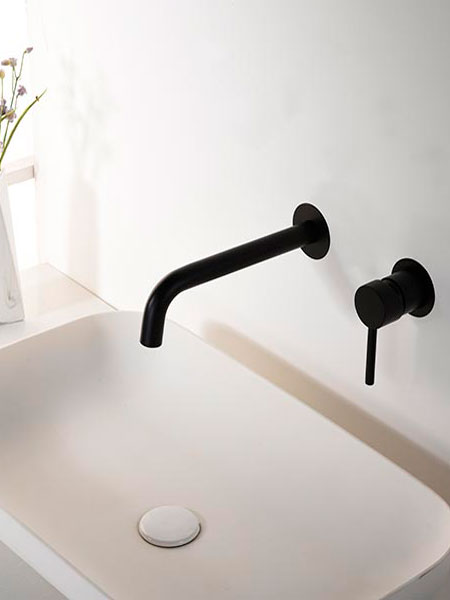 Grifo Lavabo Cascada Negro Alto, Monomando Grifo para Lavabos Sobre  Encimera para Baño, Diseño Moderno