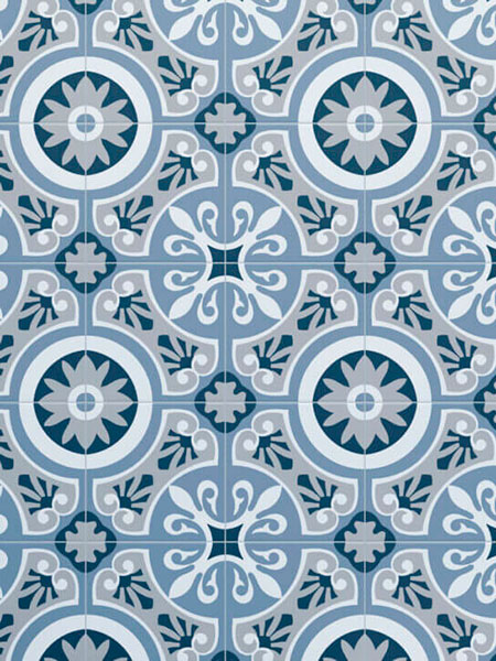 Pavimento porcelánico Brindisi azul 22,5x22,5 cm.