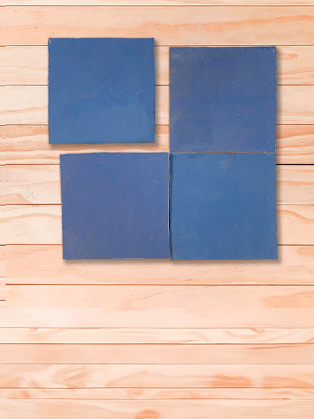 Descubre el Azulejo Zellige CZ223 azul: arte marroquí en cada pieza de 10x10x1 cm.