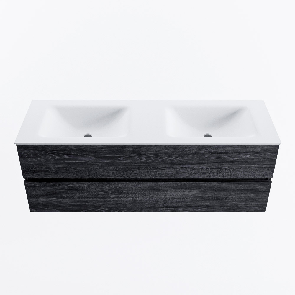 MONDIAZ VICA 140cm mueble de baño Antracite 2 cajones. Lavabo CLOUD Doble sin orificio, color Talc. 5 MONDIAZ VICA 140cm mueble de baño Antracite 2 cajones. Lavabo CLOUD Doble sin orificio, color Talc. - Imagen 5