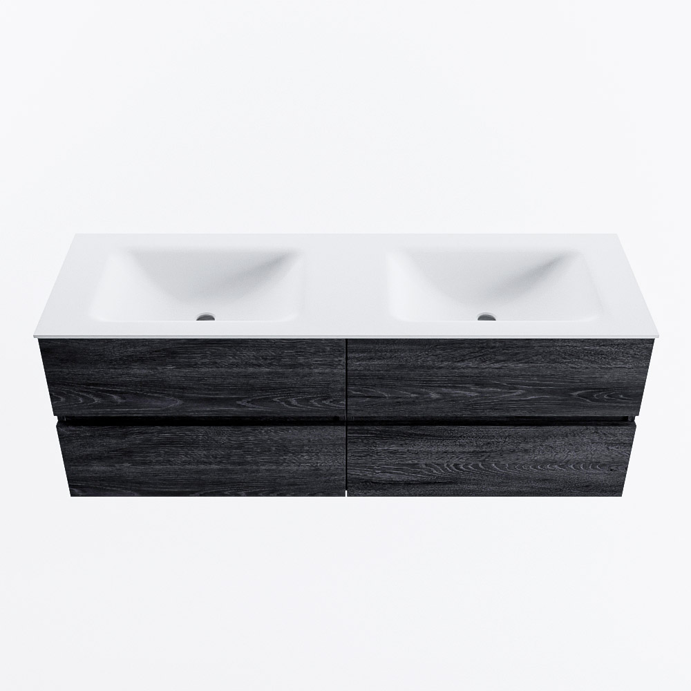 MONDIAZ VICA 140cm mueble de baño Antracite 4 cajones. Lavabo CLOUD Doble 2 orificios, color Talc. 5 MONDIAZ VICA 140cm mueble de baño Antracite 4 cajones. Lavabo CLOUD Doble 2 orificios, color Talc. - Imagen 5