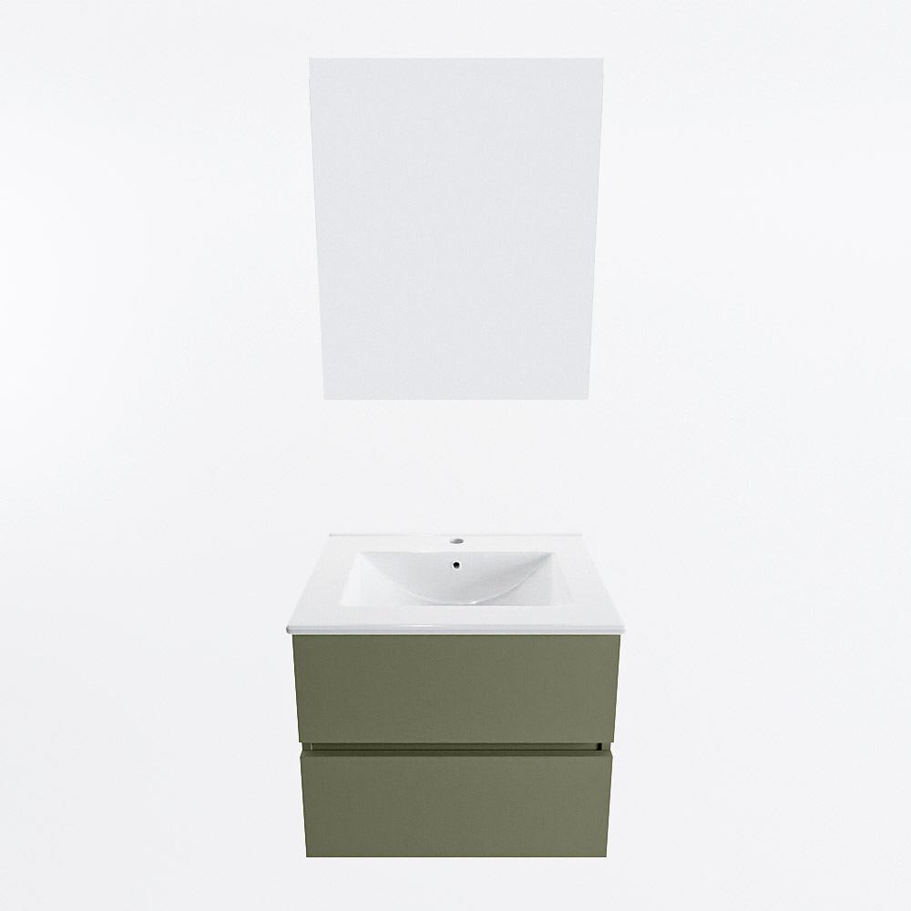 MONDIAZ VICA 60cm mueble de baño Army 2 cajones. Lavabo DENIA Centro 1 orificio color Blanco brillo con espejo LED. 5 MONDIAZ VICA 60cm mueble de baño Army 2 cajones. Lavabo DENIA Centro 1 orificio color Blanco brillo con espejo LED. - Imagen 5