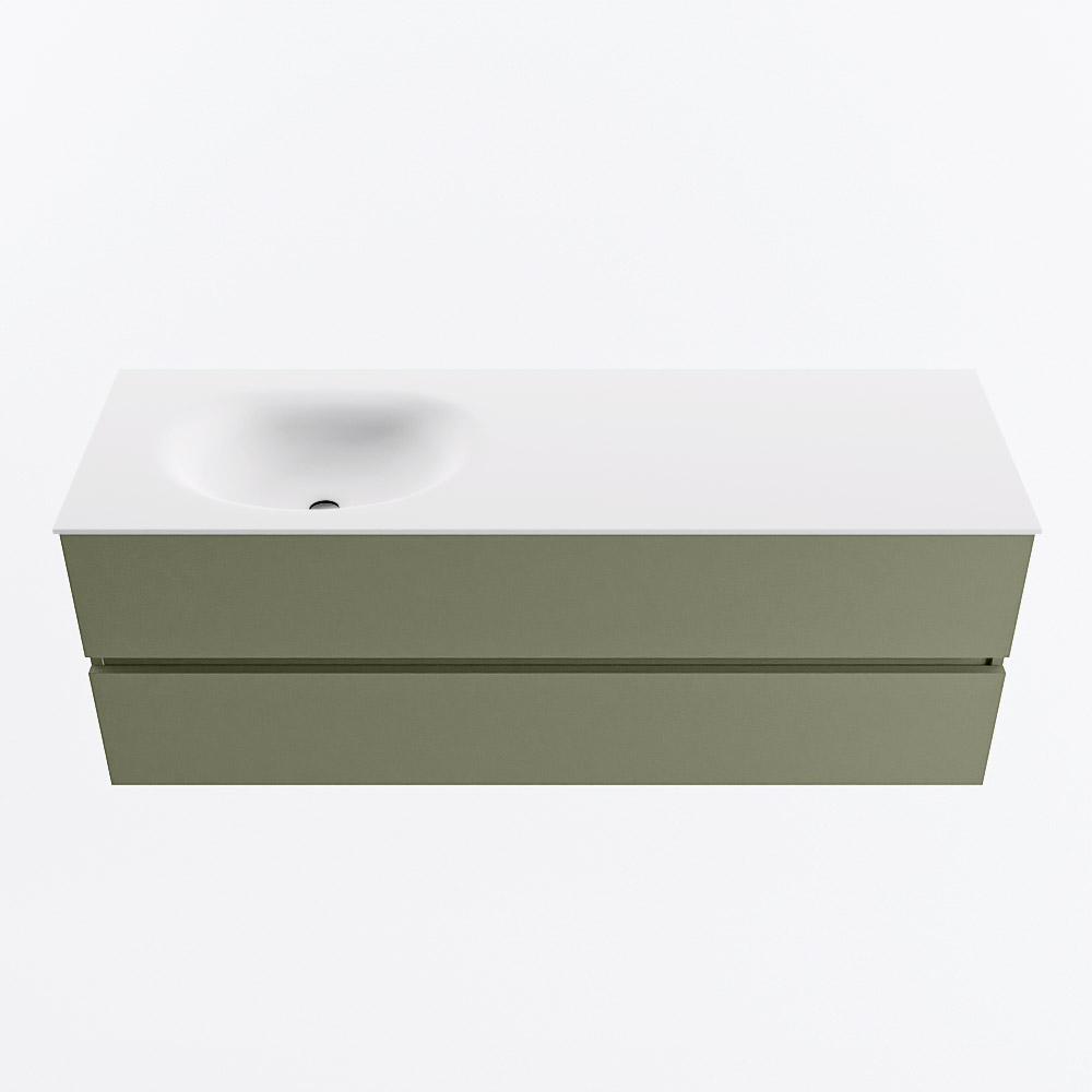 MONDIAZ VICA 140cm mueble de baño Army 2 cajones. Lavabo MOON Izquierda 1 orificio, color Talc. 5 MONDIAZ VICA 140cm mueble de baño Army 2 cajones. Lavabo MOON Izquierda 1 orificio, color Talc. - Imagen 5