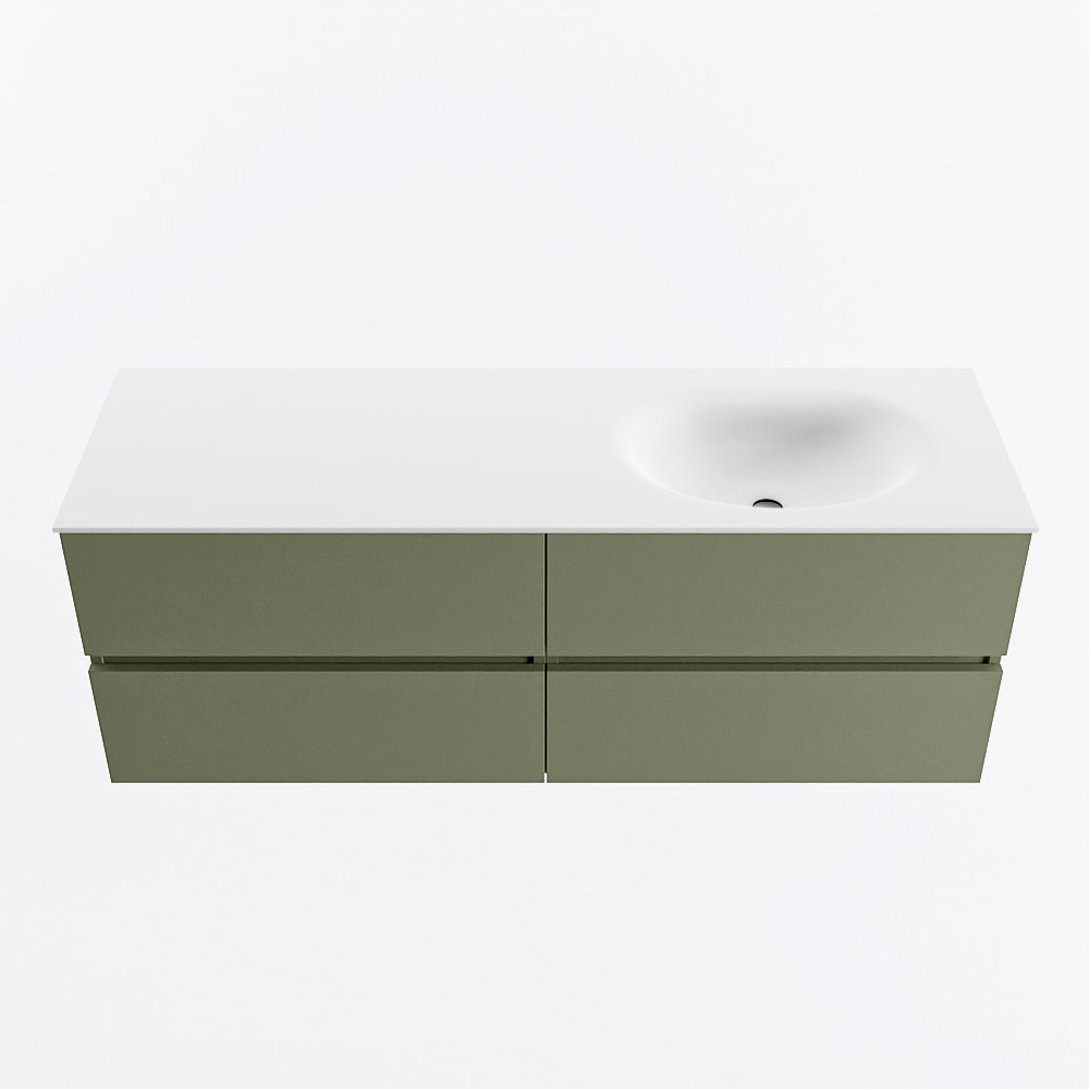 MONDIAZ VICA 140cm mueble de baño Army 4 cajones. Lavabo MOON Derecho 1 orificio, color Talc. 5 MONDIAZ VICA 140cm mueble de baño Army 4 cajones. Lavabo MOON Derecho 1 orificio, color Talc. - Imagen 5